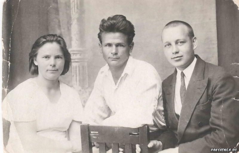 Анна Александровна Боровская (Горбунова) с мужем Александром и братом Николаем