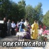 д. Пакшеньга 31 августа приезд Владыки Василия для освящения фундамента строящегося храма в честь св. блаж. Матроны Московской.